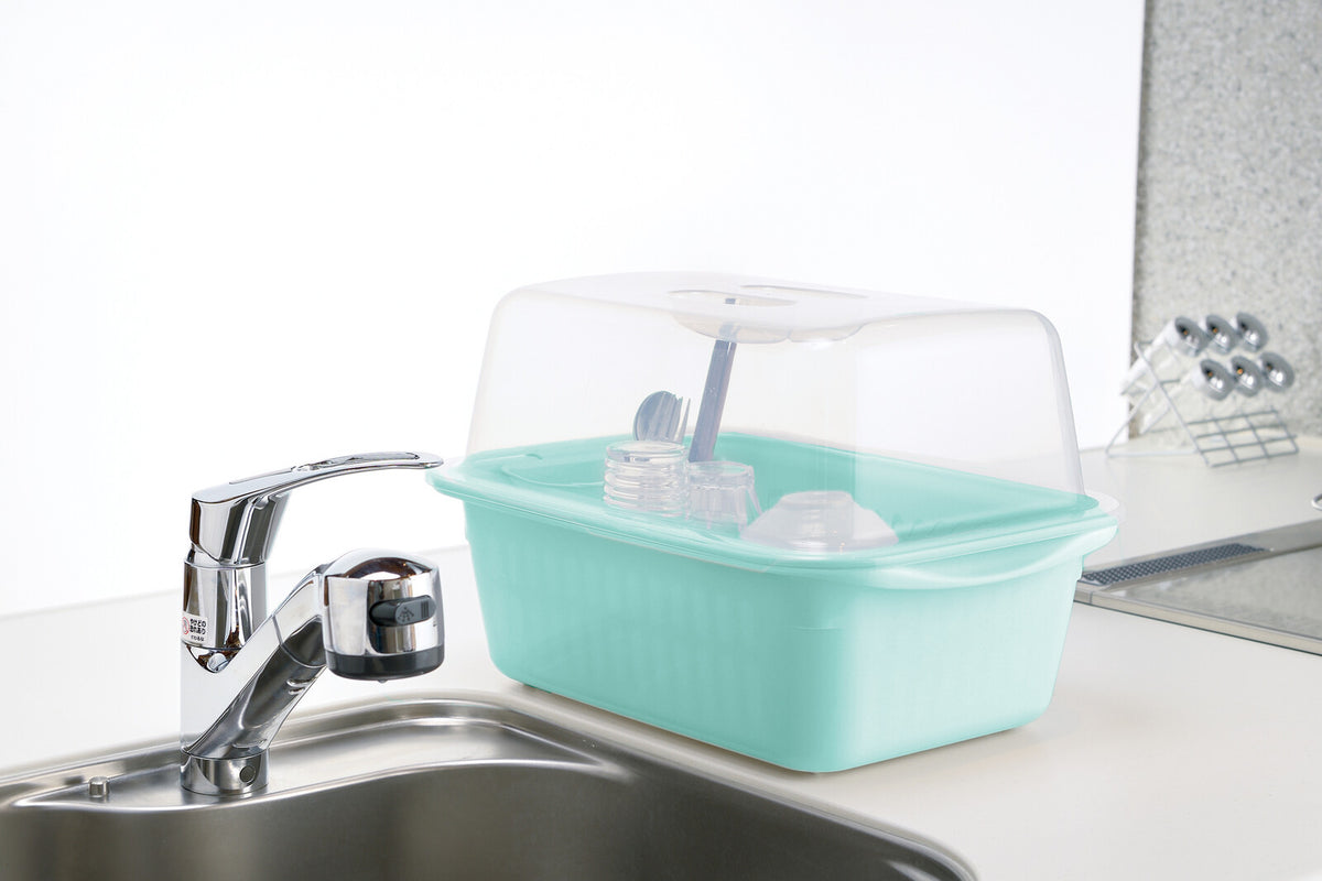 Richell Sherry Dish Drainer Set M Mint Blue