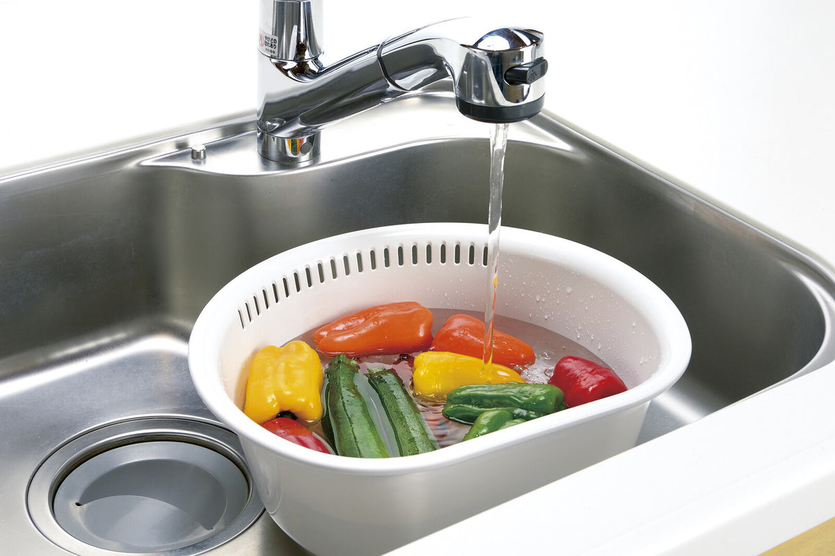 Richell Sherry D-Shape Wash Basin L White