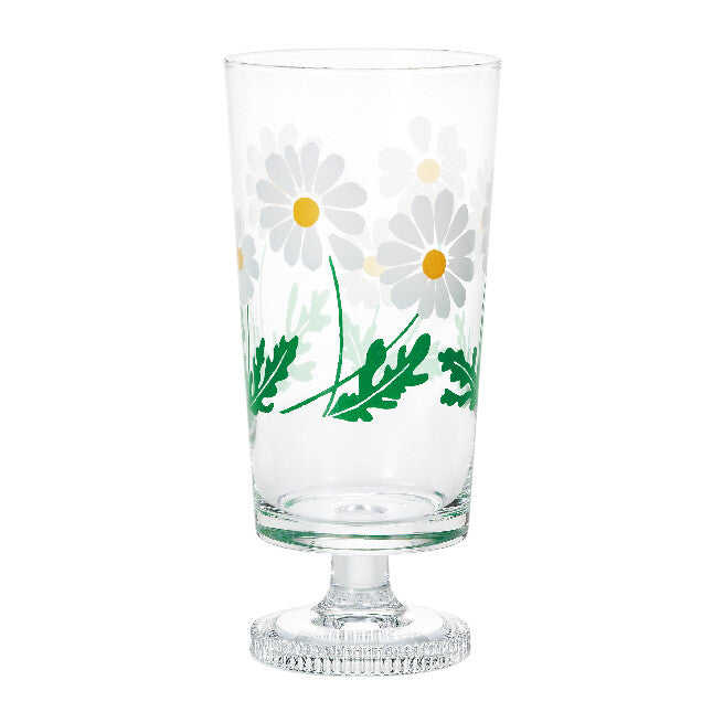 Aderia Retro Stemmed Glass Wildflower Pattern