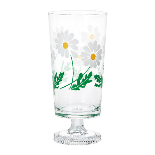 Aderia Retro Stemmed Glass Wildflower Pattern