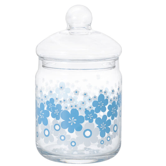 Aderia Retro Glass Bonbon Container 680ml Flower Circle