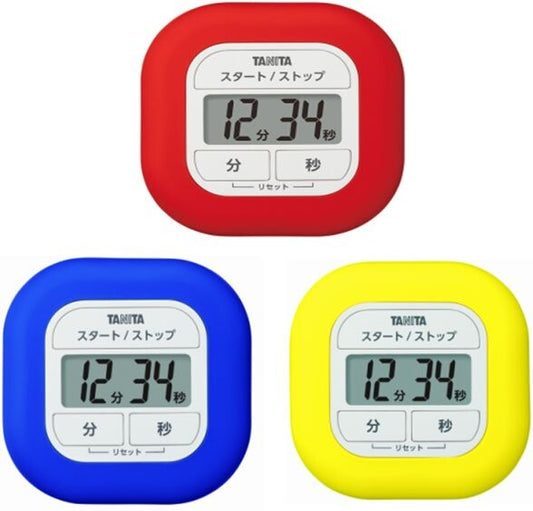 Tanita Kurutto Silicone Kitchen Timer Red/Blue/Yellow TD420