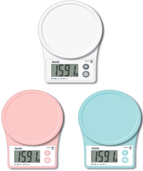 Tanita Kitchen Scale 2kg White/Pink/Blue KJ216