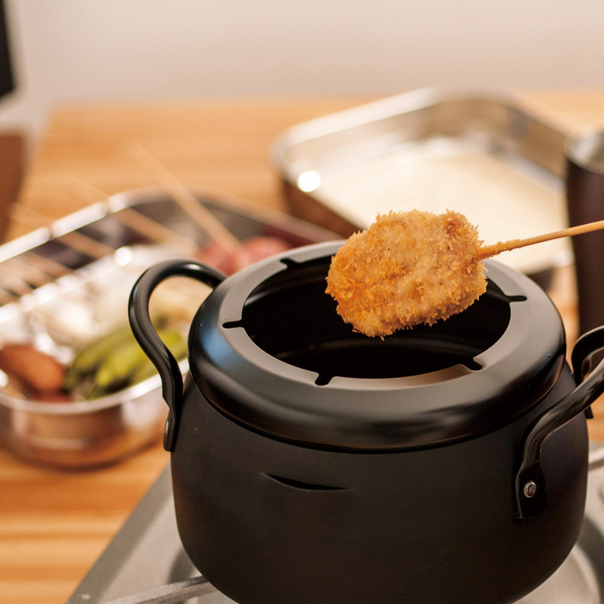 Wahei Freiz Enzo Kushiage Deep Fryer Pot 16cm Iron Induction EM-036