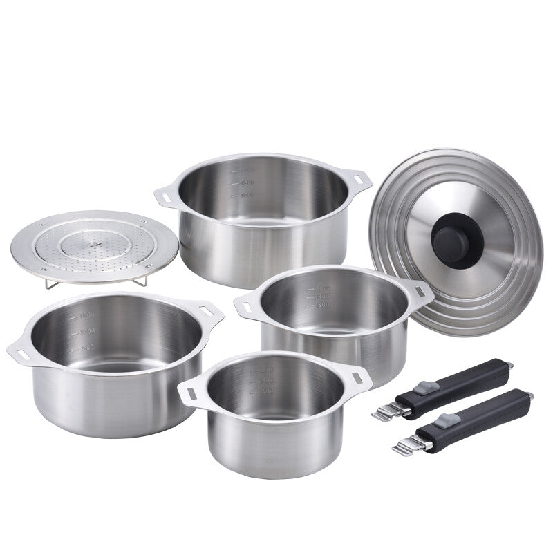 Wahei Freiz Enzo Removable Handle Pot Set with Steamer Stand EM-032