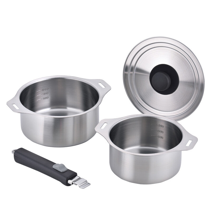 Wahei Freiz Enzo Removable Handle Pot Set 14cm 16cm Induction EM-028