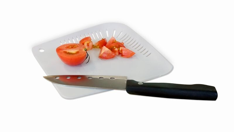 Okto Rize Draining Cutting Board Square White/Gray 20x20cm