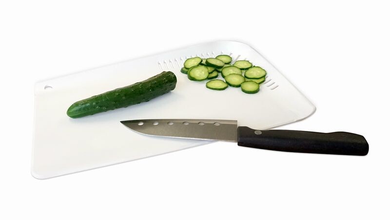 Okto Rize Draining Cutting Board Long White/Gray