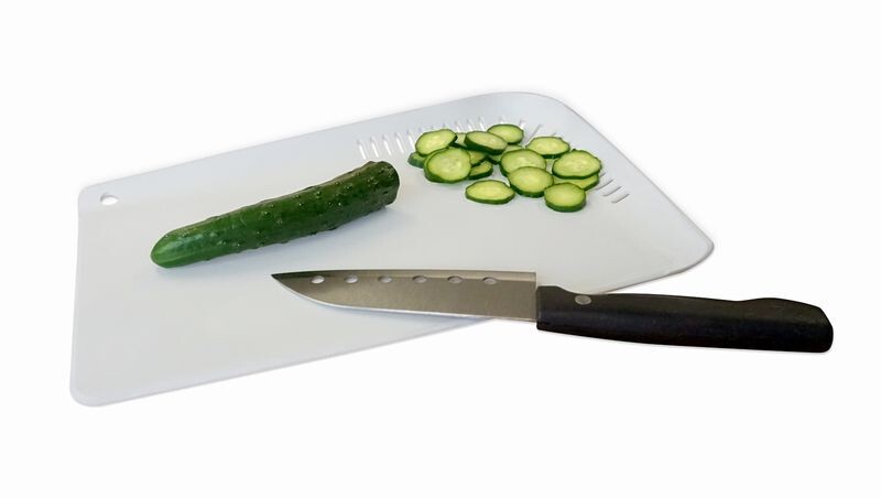 Okto Rize Draining Cutting Board White/Gray