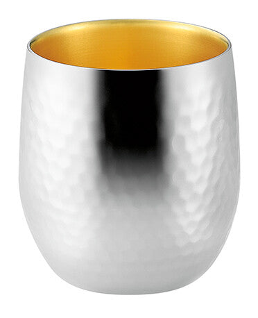 Tamahashi Hammered Double-Wall Locking Cup Gold Interior 250ml