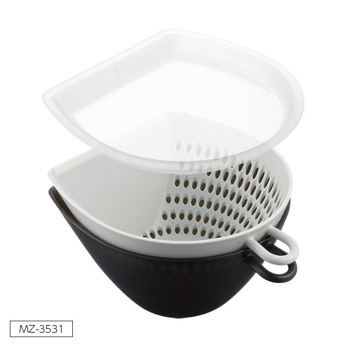 Akebono Sangyo Dustpan Colander Bowl with Lid Small MZ-3531
