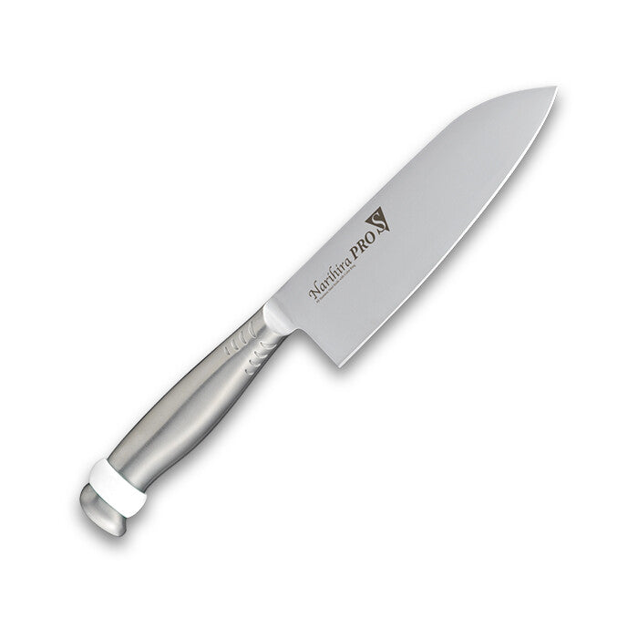 Fuji Cutlery Narihira Pro All Stainless Santoku Knife 165mm White FC-3002WH