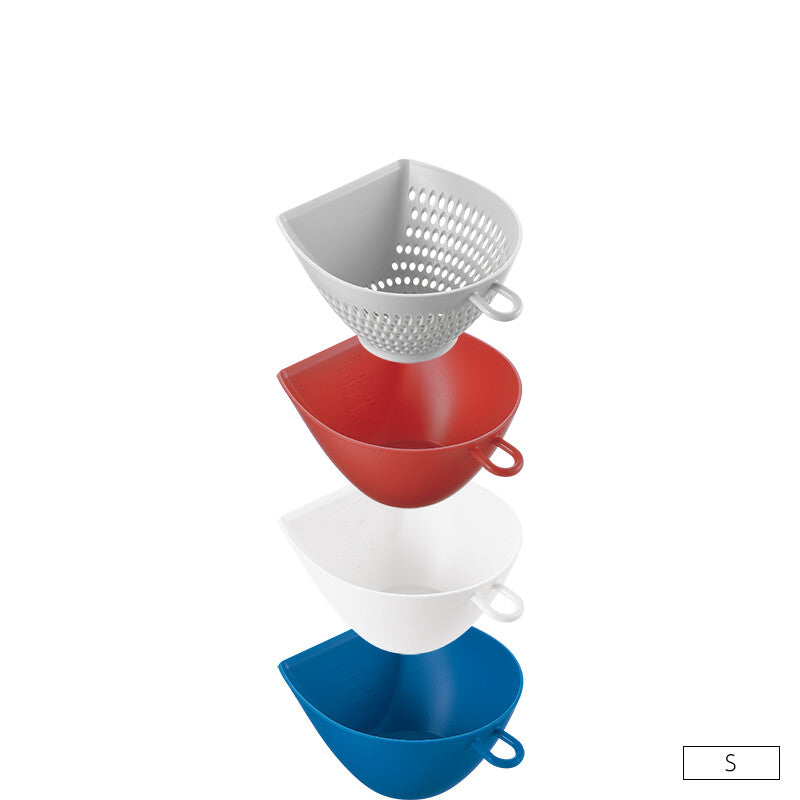 Akebono Chiritori Colander and Bowl Tricolor Set Small MZ-3508
