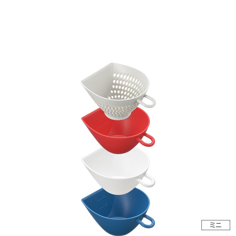Akebono Chiritori Colander and Bowl Tricolor Set Mini MZ-3509