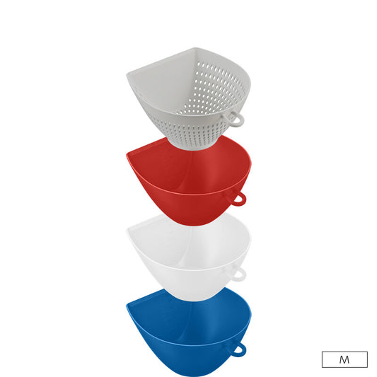 Akebono Chiritori Colander and Bowl Tricolor Set Medium MZ-3529