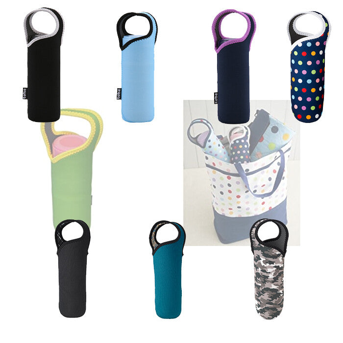 Tone Neoprene Water Bottle Cover Navy Dot