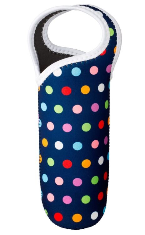 Tone Neoprene Water Bottle Cover Navy Dot