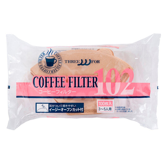 Sanyo Sangyo Coffee Filters 102 Size for 3-5 Cups Brown Unbleached B-102