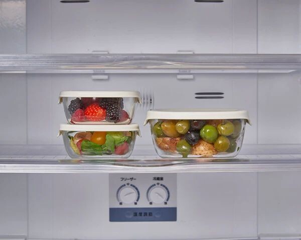 Hario Heat-Resistant Glass Storage Container Set of 3 White KST-2012