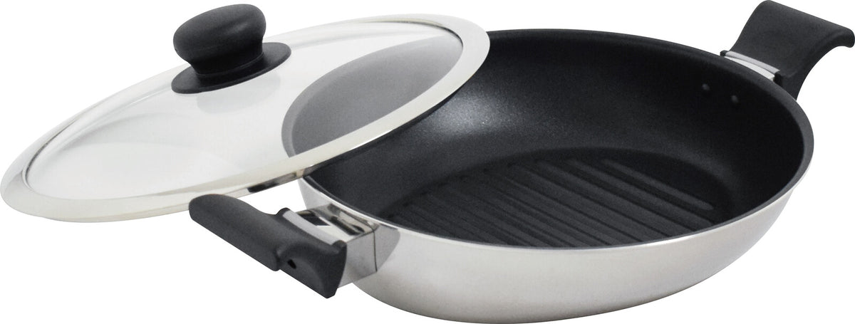 Urushiyama Quattro Plus IH Grill Pan 4-Layer Clad 26cm