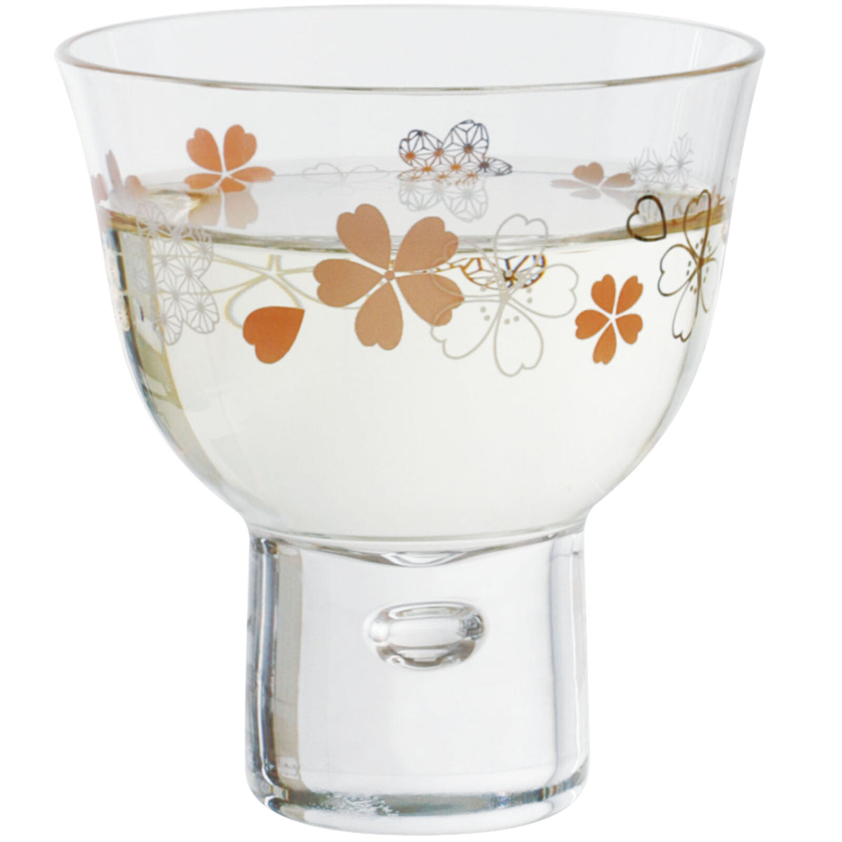 Toyo-Sasaki Glass Wamon Sakura Footed Sake Cup 07600-J423