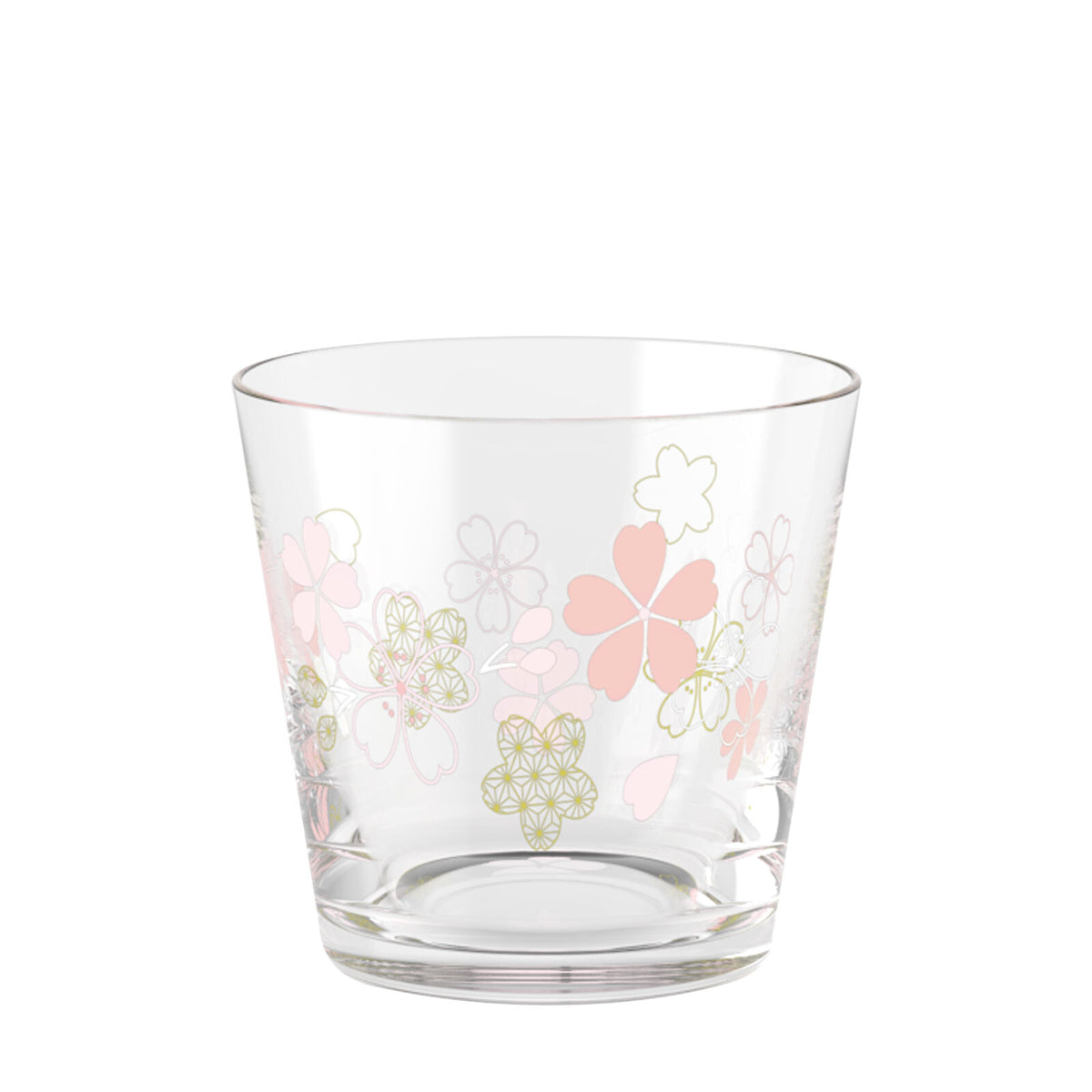 Toyo-Sasaki Glass Wamon Sakura Pattern Sake Cup, Wide Mouth BT-20206