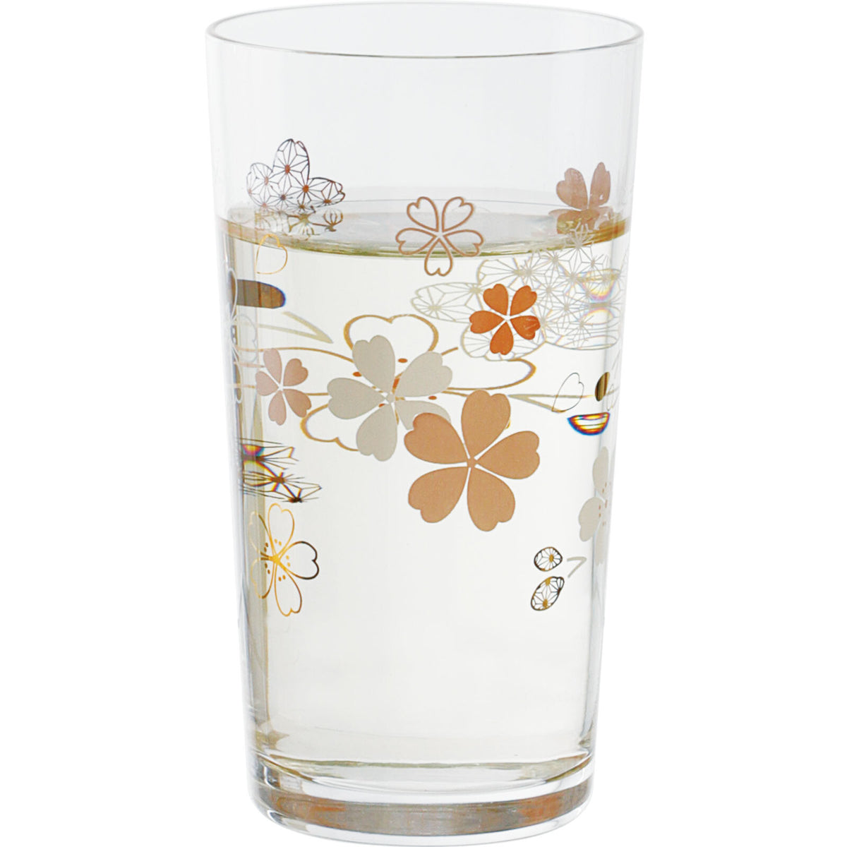 Toyo-Sasaki Glass Wamon Sakura Sake Cup, Elongated BT-20203