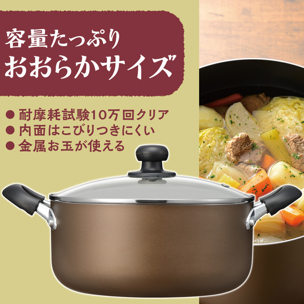 Wahei Freiz Deep Nonstick Pot with Glass Lid 30cm RB-2506
