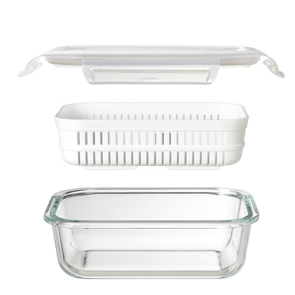 Wahei Freiz Heat-Resistant Glass Square Container Set L RE-7363