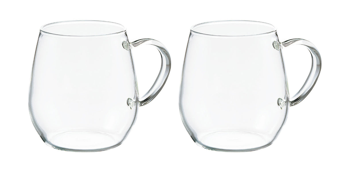 Hario Round Heat-Resistant Glass Mug Set of 2 RDM-1824