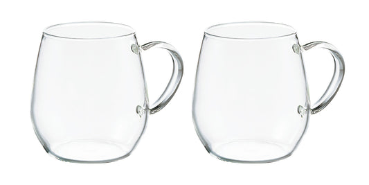 Hario Round Heat-Resistant Glass Mug Set of 2 RDM-1824