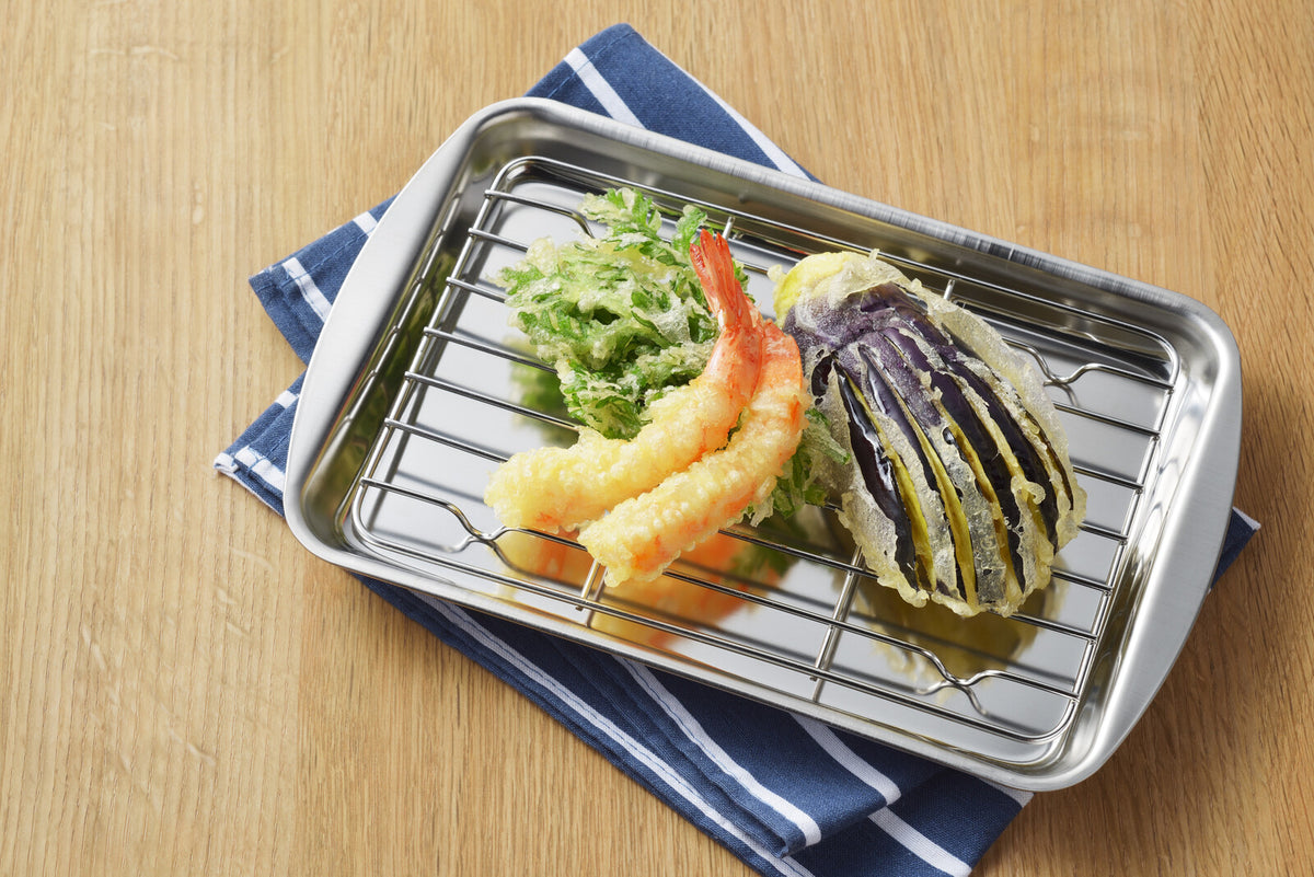 Yoshikawa Deep Frying Oil Drain Tray Stainless Steel 24x16cm SJ3552