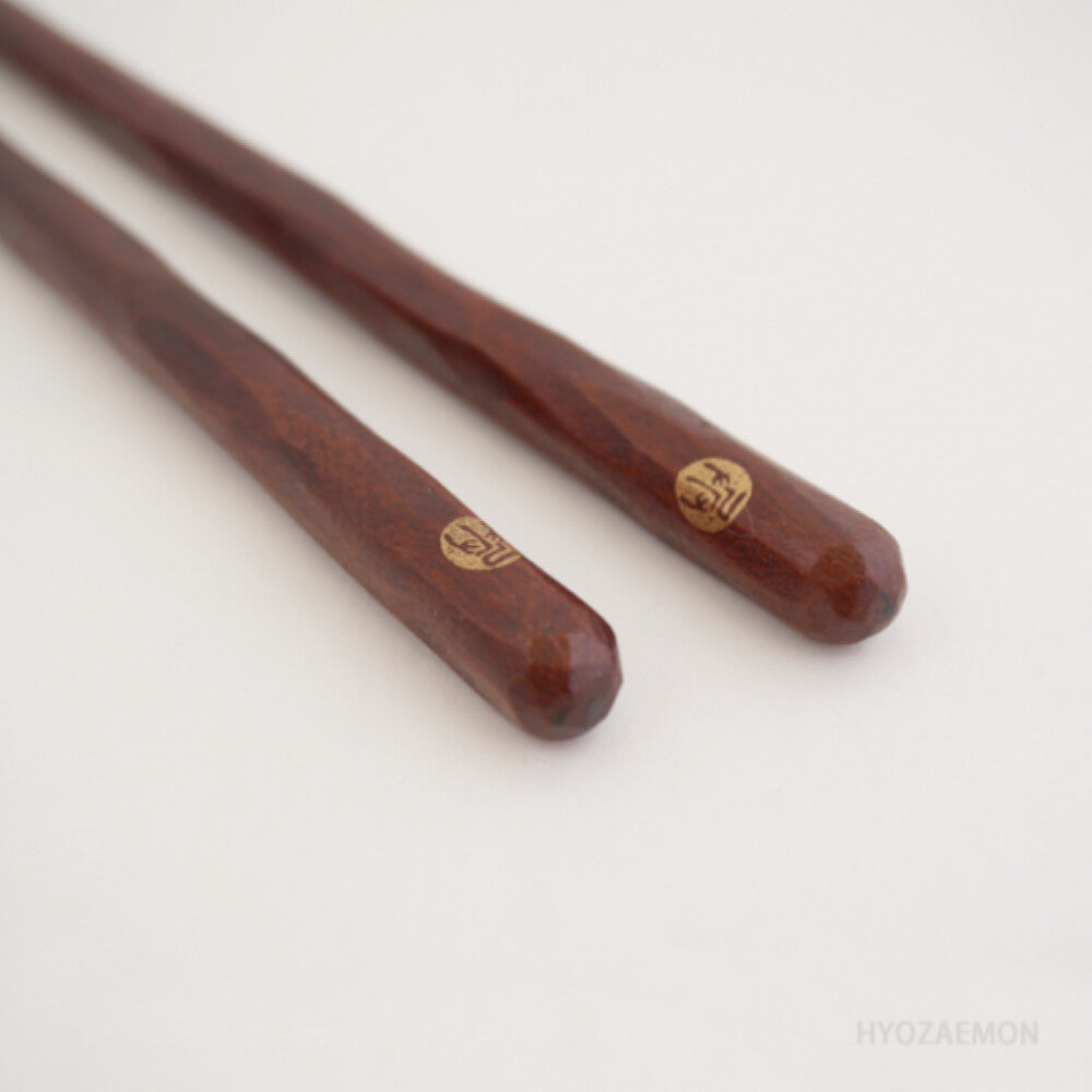 Hyozaemon Kezuri-Bashi Hand-Carved Ebony Chopsticks Large 23.5cm