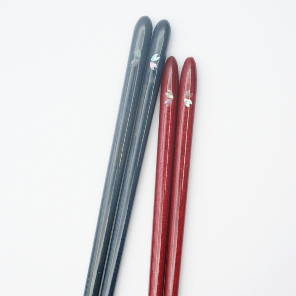 Hyozaemon Dishwasher-Safe Chopsticks Sakura Dark Red Medium 21.5cm