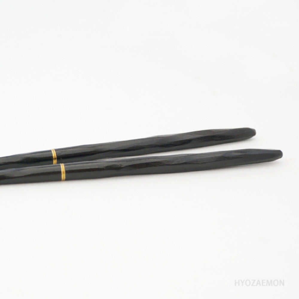 Hyozaemon Portable Kezuri Chopsticks with Case Ebony Large 23.5cm