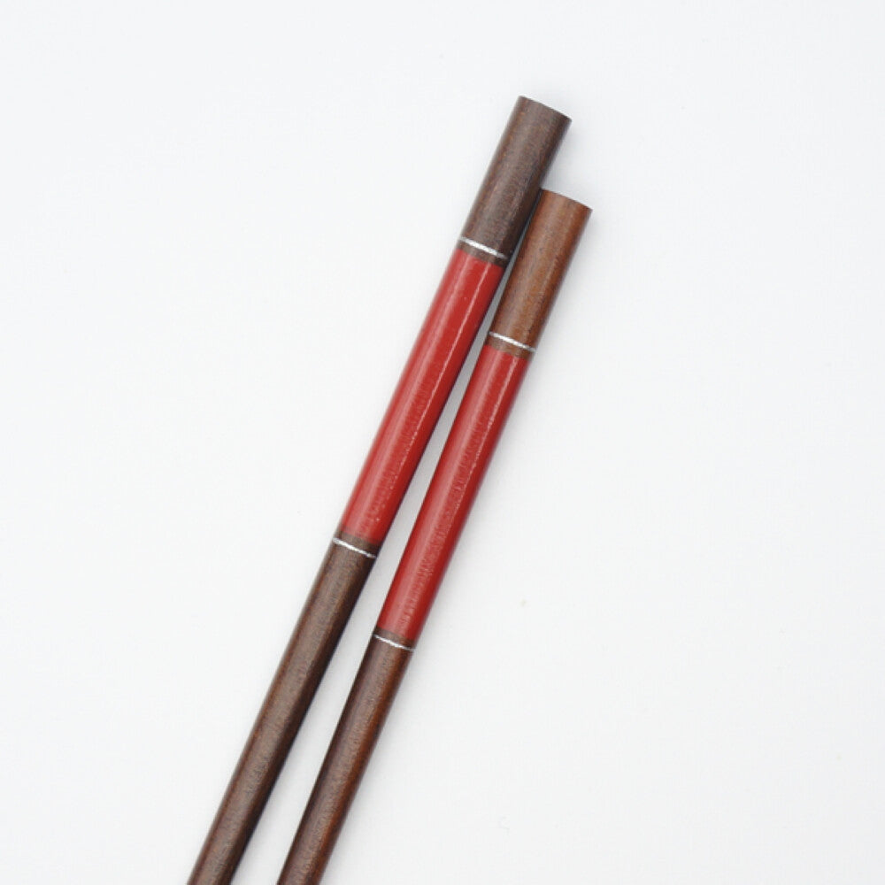 Hyozaemon Square-Tip Chopsticks Genji Red 21.5cm