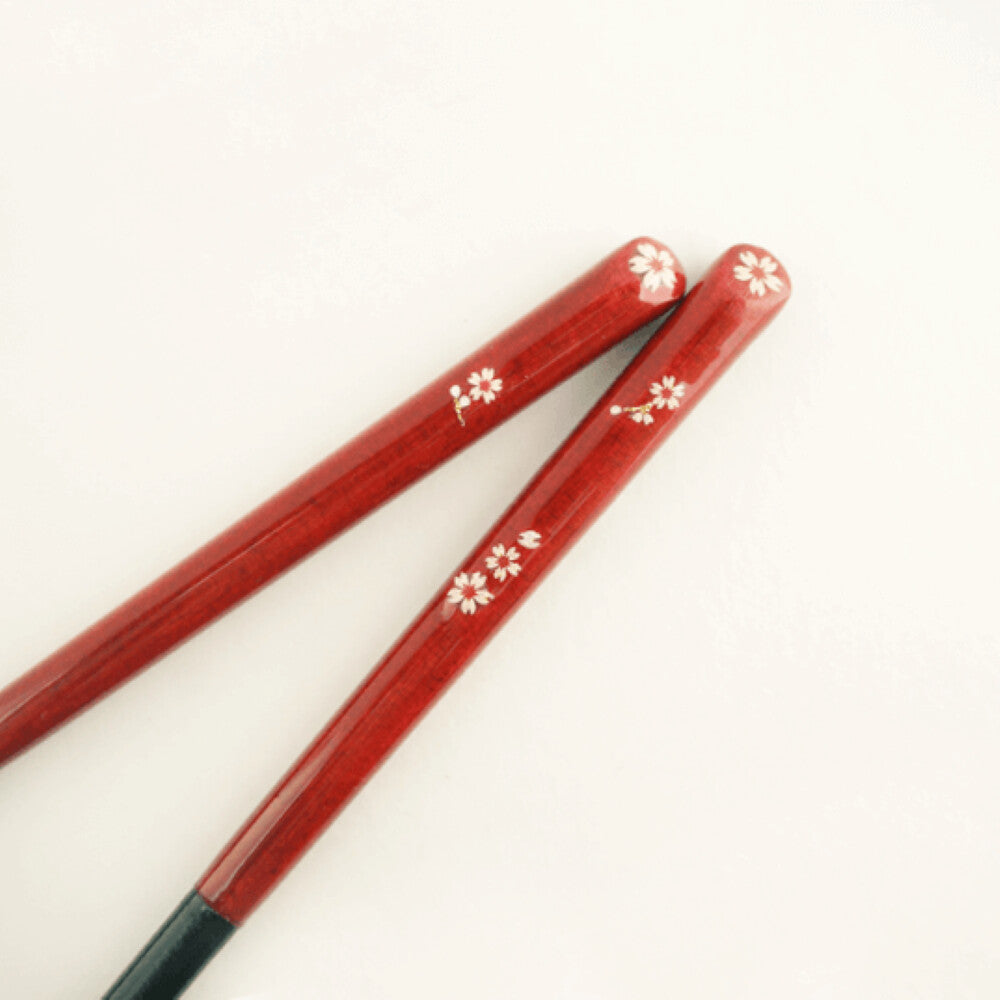 Hyozaemon Hajimari no Yokan Dyed Chopsticks for Girls Dark Red Medium 21.5cm