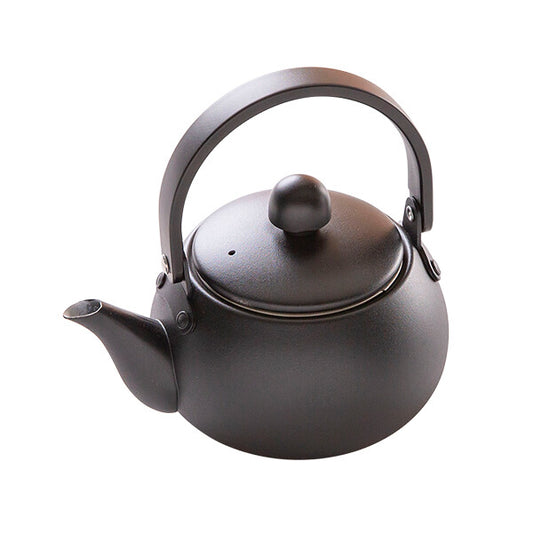 Fujita Metal Dim Teapot with Handle 0.6L Matte Black