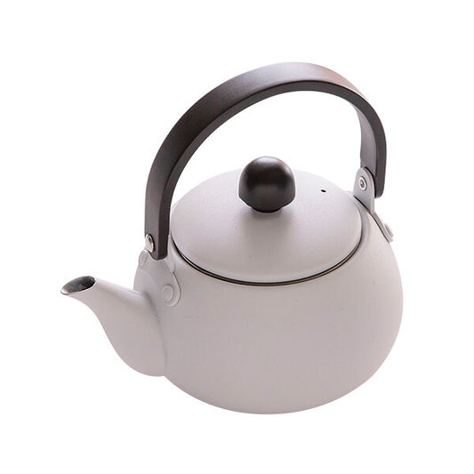 Fujita Metal Dim Teapot with Handle 0.6L Matte White