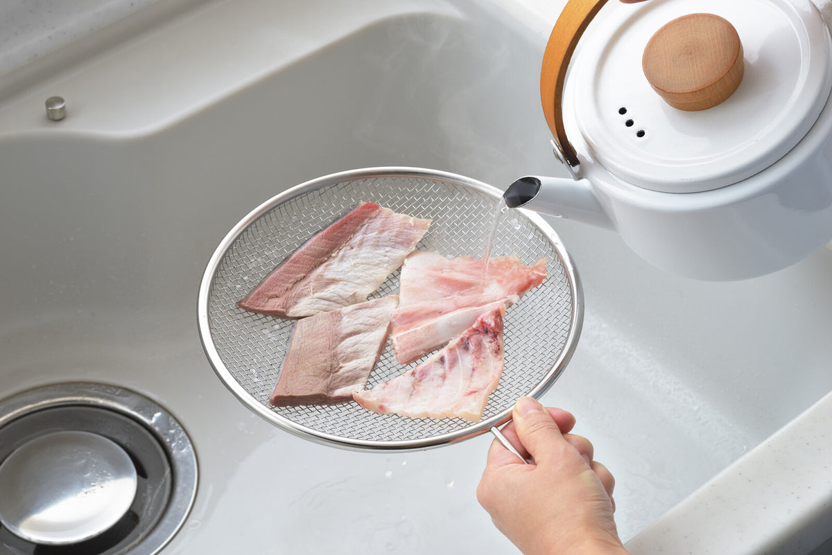 Yoshikawa Stainless Steel Flat Strainer Colander 22cm SJ3600