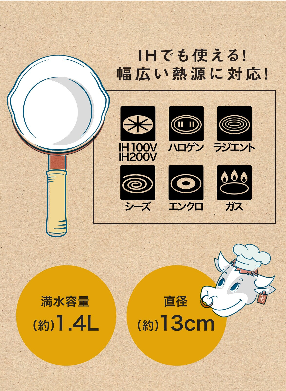 CB Japan Copan Multipurpose Milk Pan 13cm Red