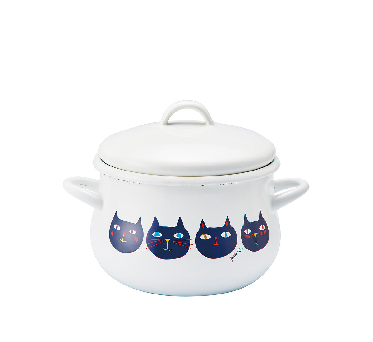Plune IH-Compatible Enamel Pot 16cm Mimi Kokomomo PCR-802