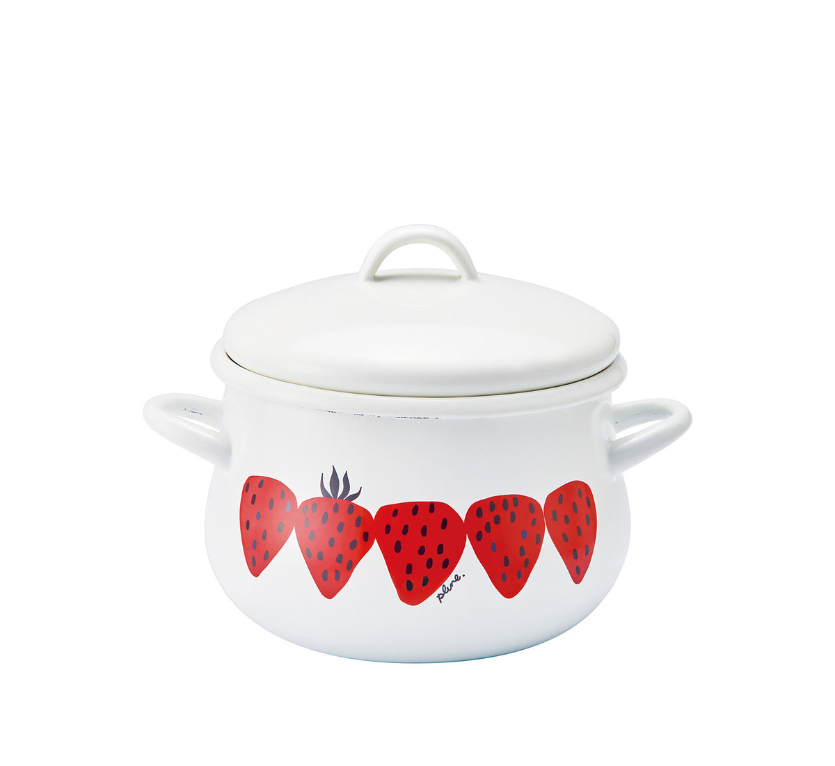 Plune IH-Compatible Enamel Pot 16cm Akaichigo PCR-801