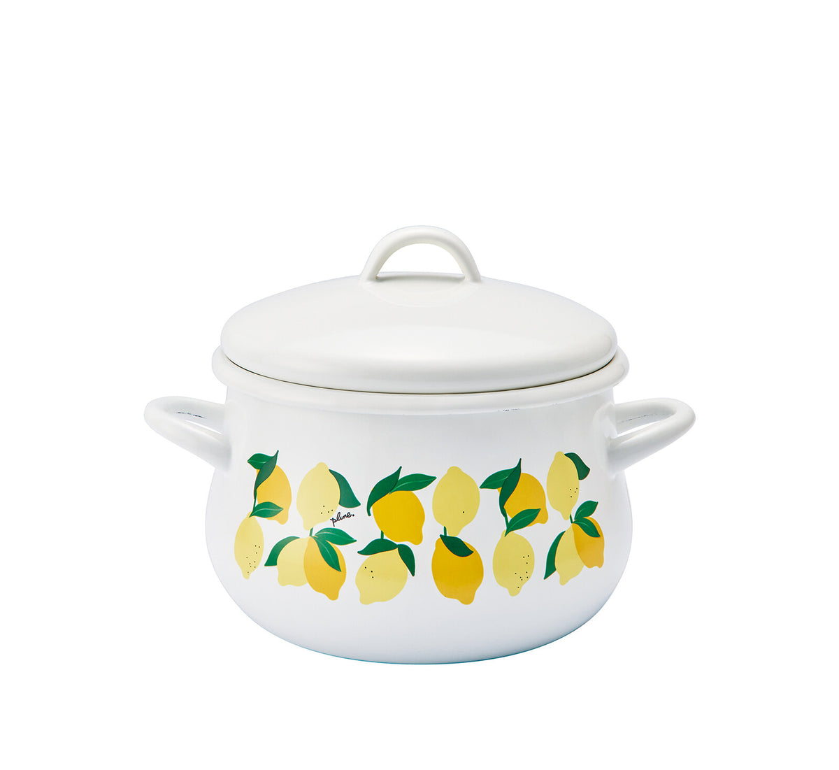 Plune IH-Compatible Enamel Pot 16cm Lemon PCR-803