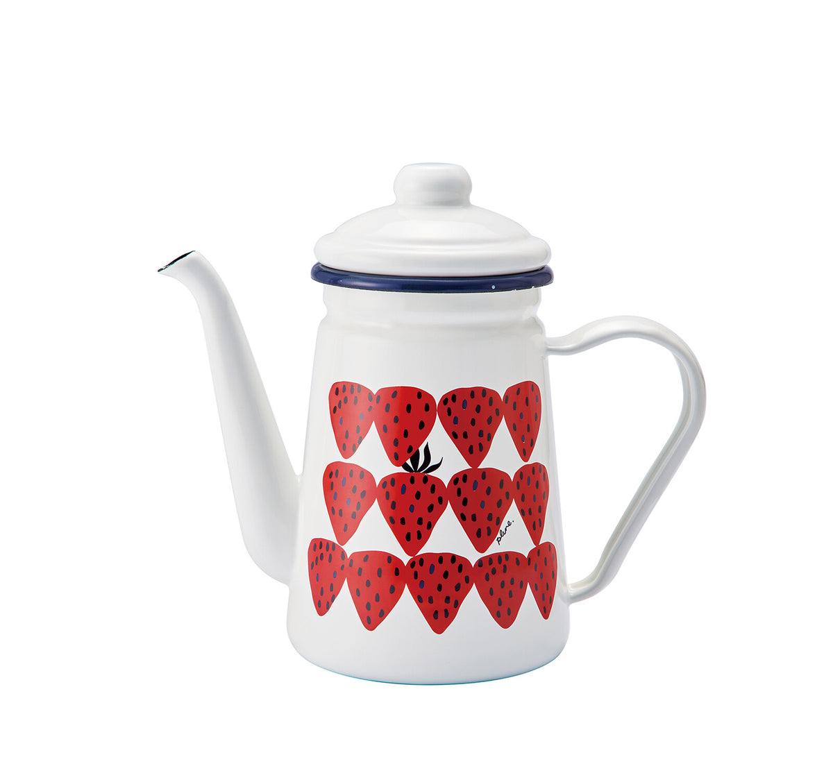 Plune Enamel Coffee Pot with Strainer Akaichigo PCP-701