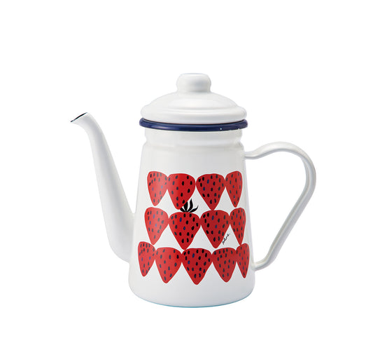Plune Enamel Coffee Pot with Strainer Akaichigo PCP-701