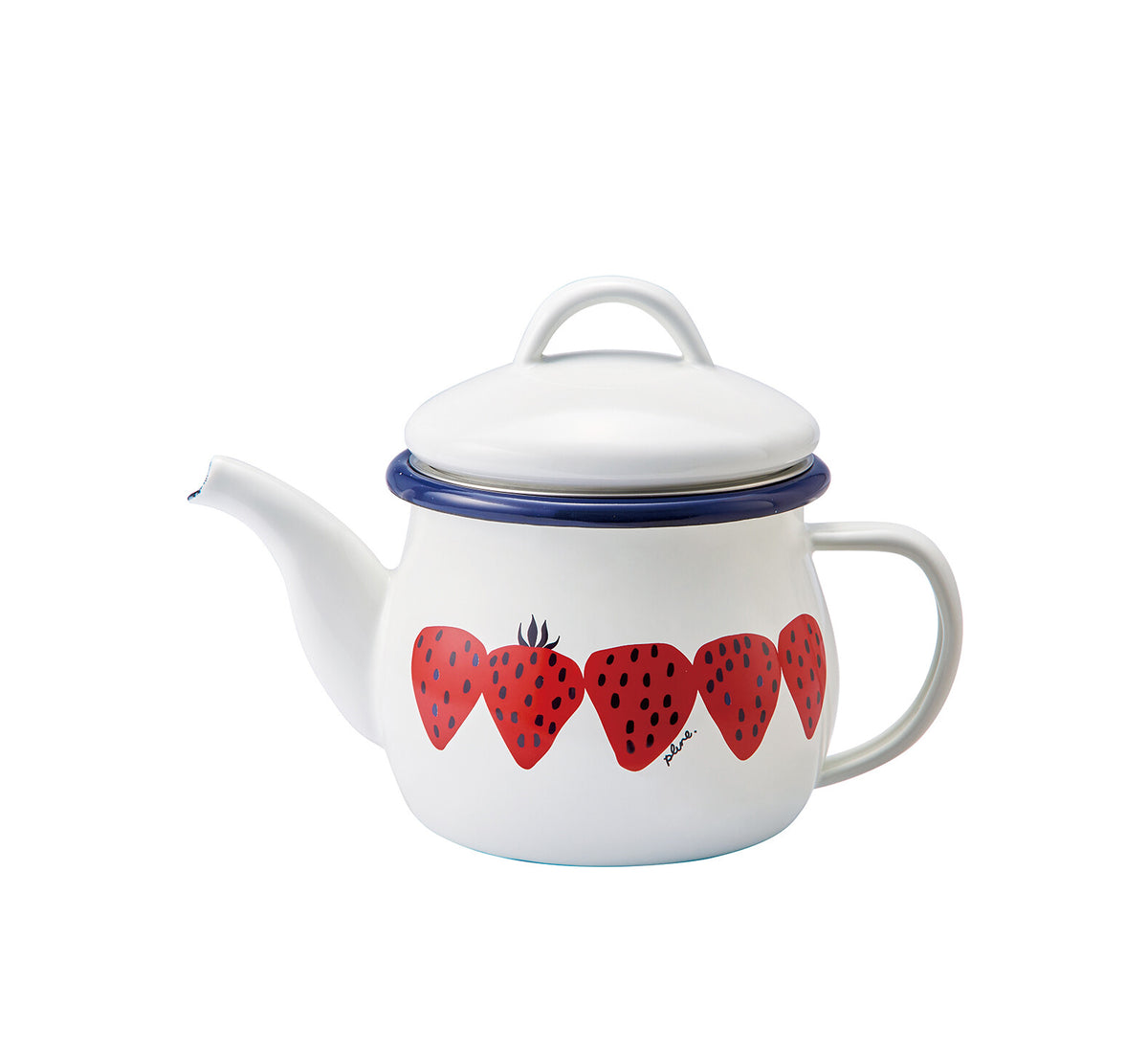 Plune Enamel Teapot with Strainer