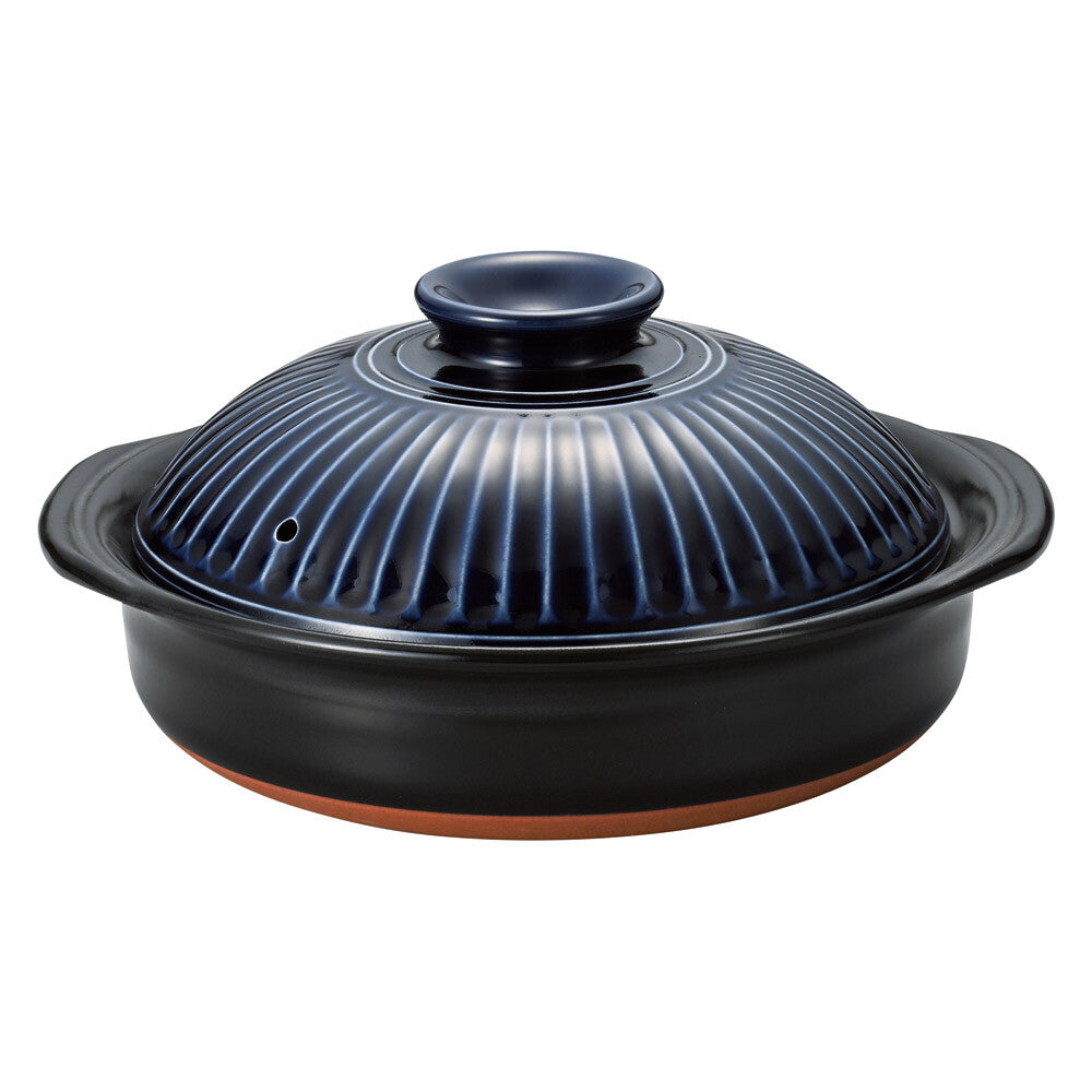 Ginpo Kikka Ruri Donabe Clay Pot Size 8