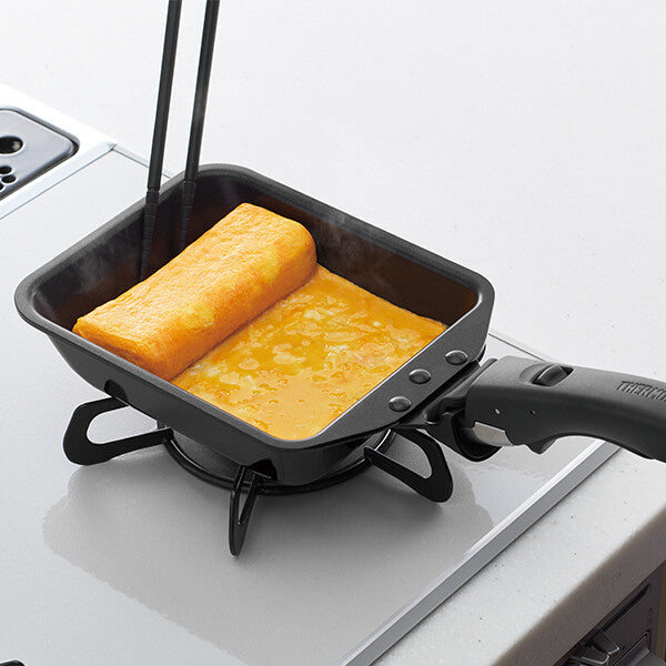 Thermos Durable Tamagoyaki Pan with Removable Handle Black KEA-015