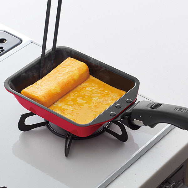 Thermos Durable Tamagoyaki Pan with Removable Handle Red KEA-015
